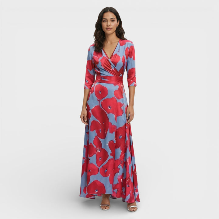 Vestido Cruzado Floral Elegante