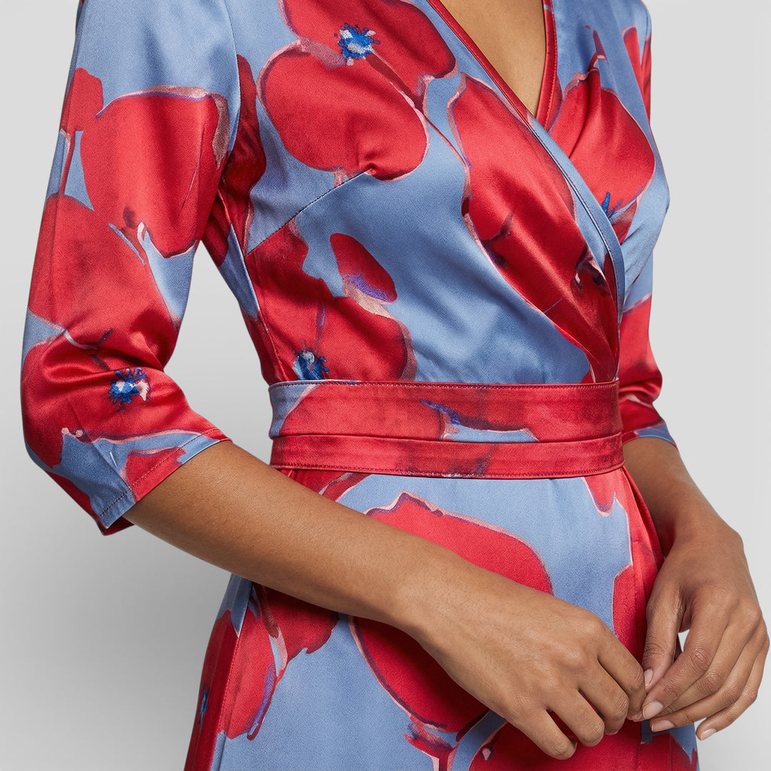 Vestido Cruzado Floral Elegante