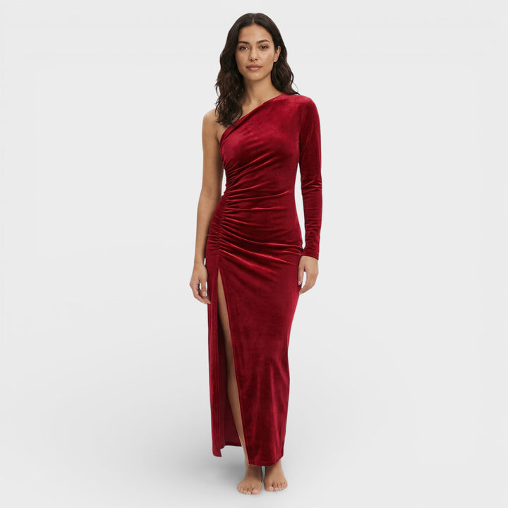 Vestido Midi Terciopelo Elegante Mujer