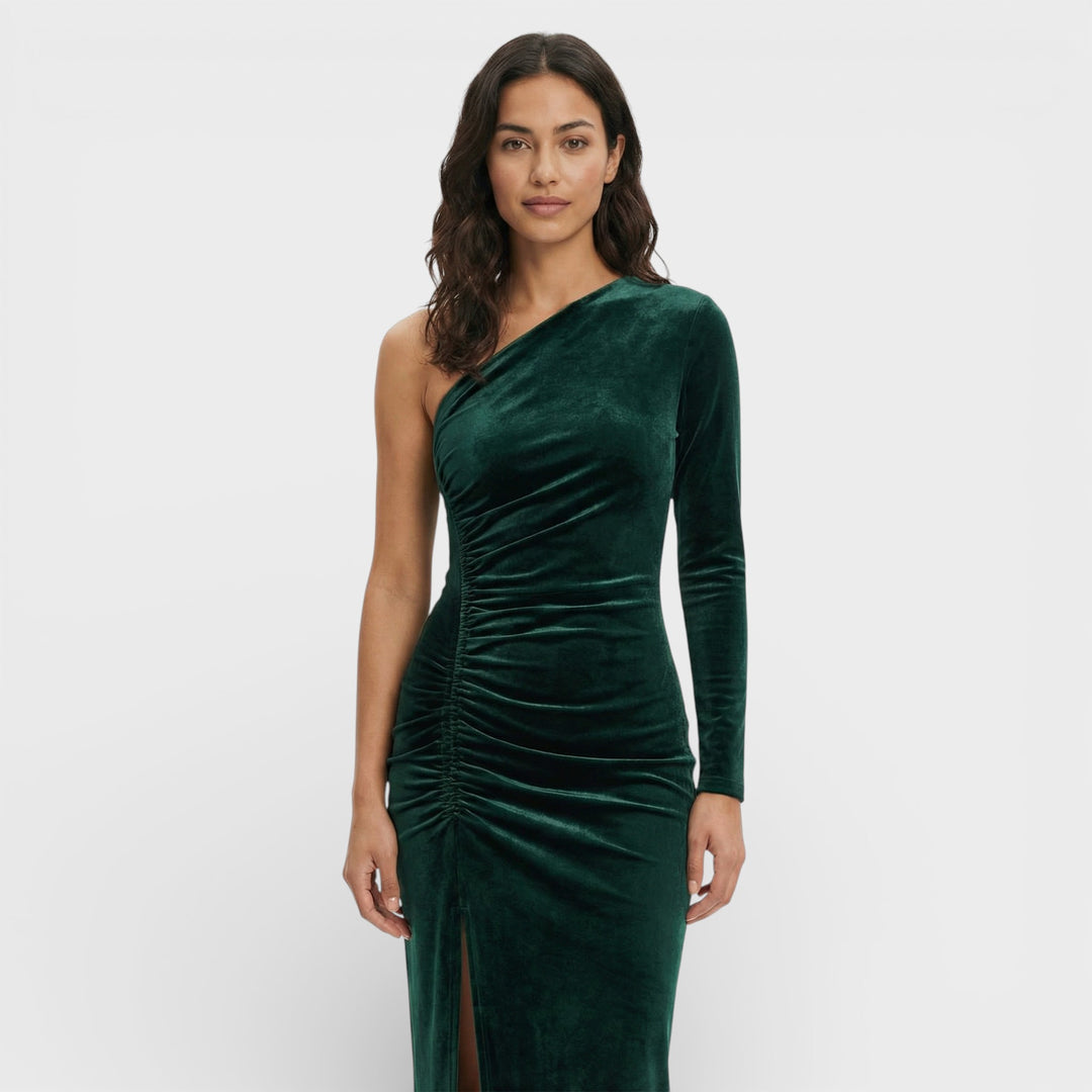 Vestido Midi Terciopelo Elegante Mujer
