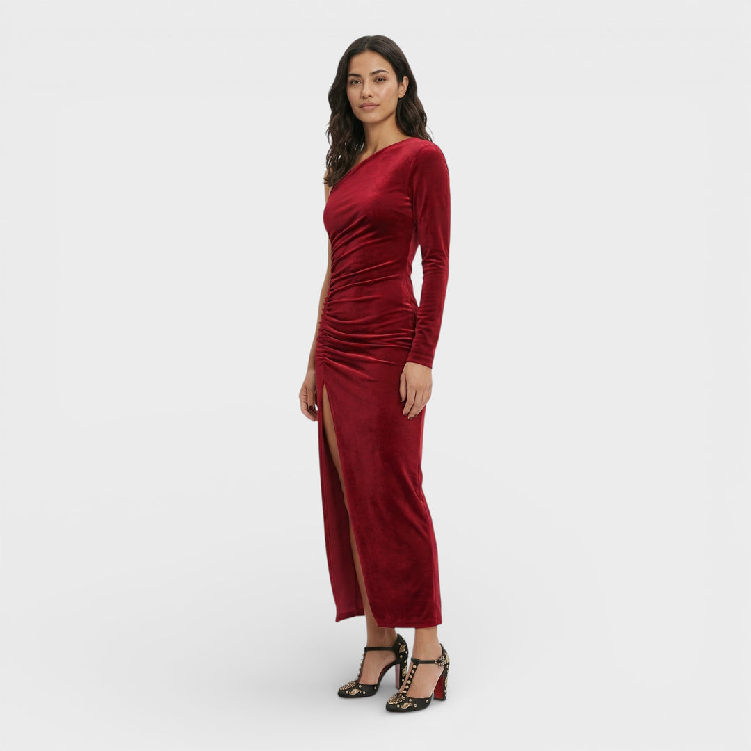 Vestido Midi Terciopelo Elegante Mujer