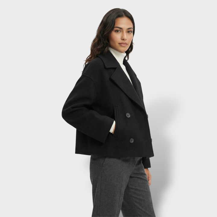 Abrigo Corto De Lana Doble Botonadura