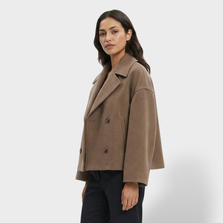 Abrigo Corto De Lana Doble Botonadura