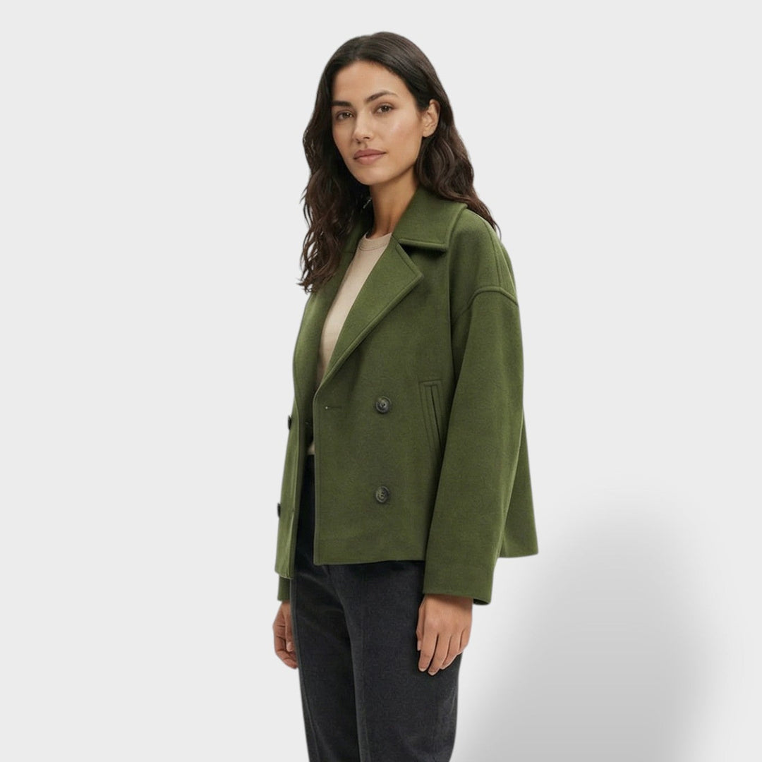 Abrigo Corto De Lana Doble Botonadura