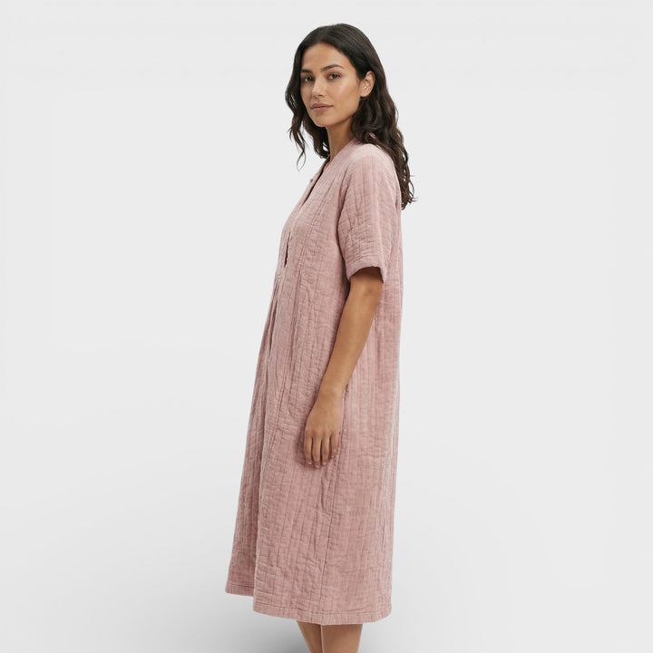 Vestido Midi Algodón Lino Mujer