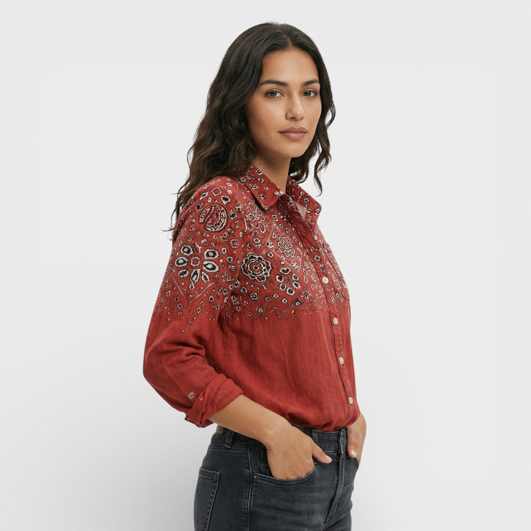Camisa Mujer Botones Cuello Clásico
