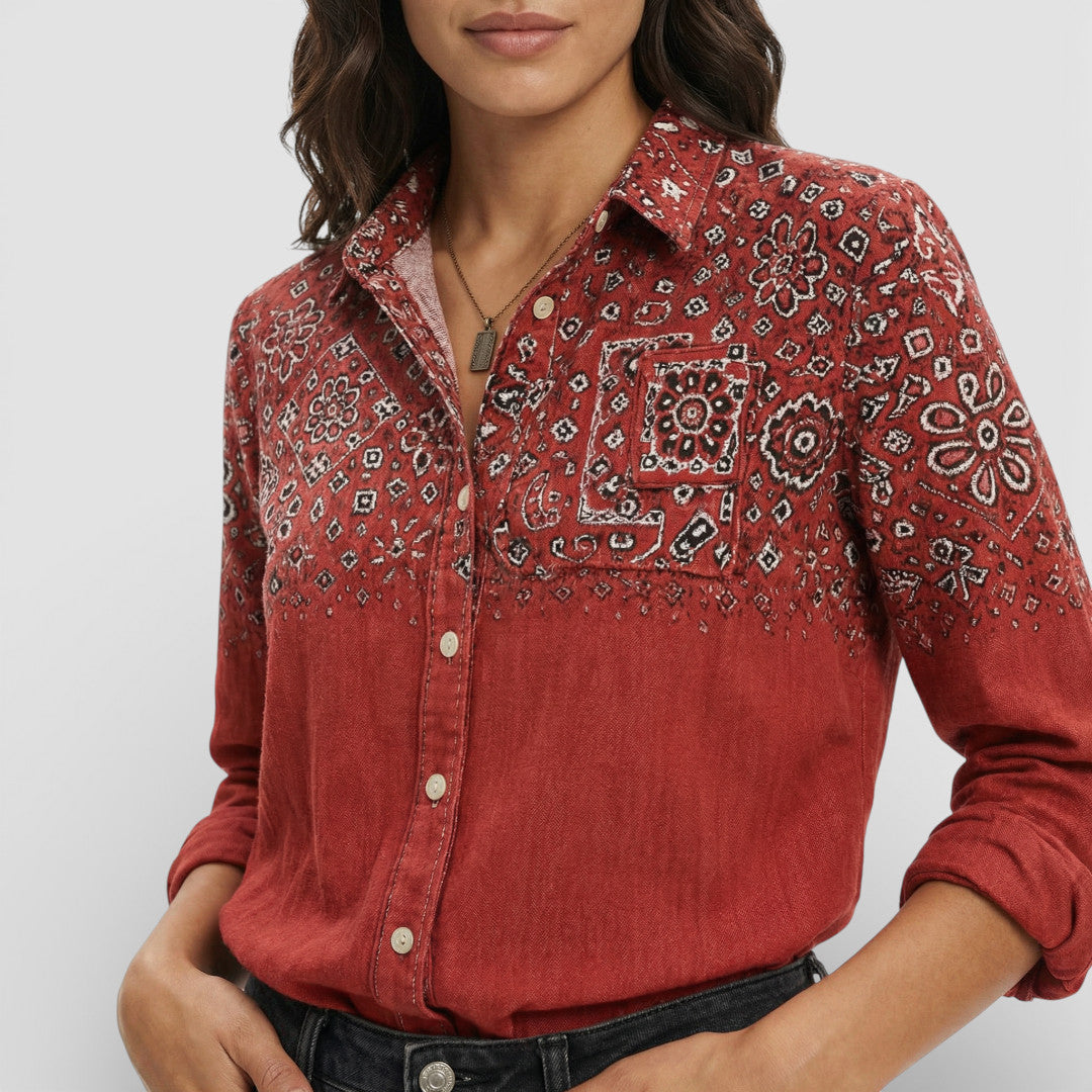 Camisa Mujer Botones Cuello Clásico
