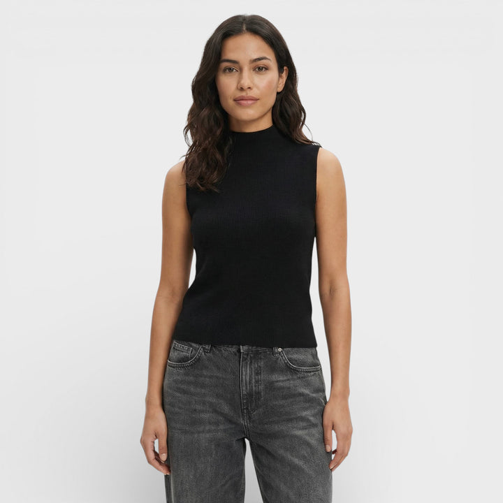 Chaleco Punto Mujer Cuello Alto