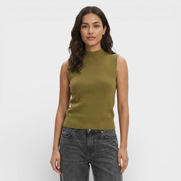 Chaleco Punto Mujer Cuello Alto