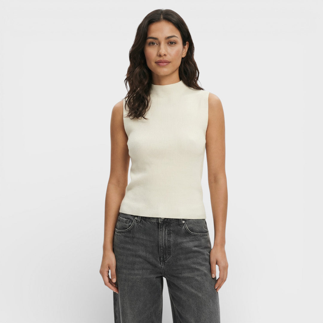 Chaleco Punto Mujer Cuello Alto