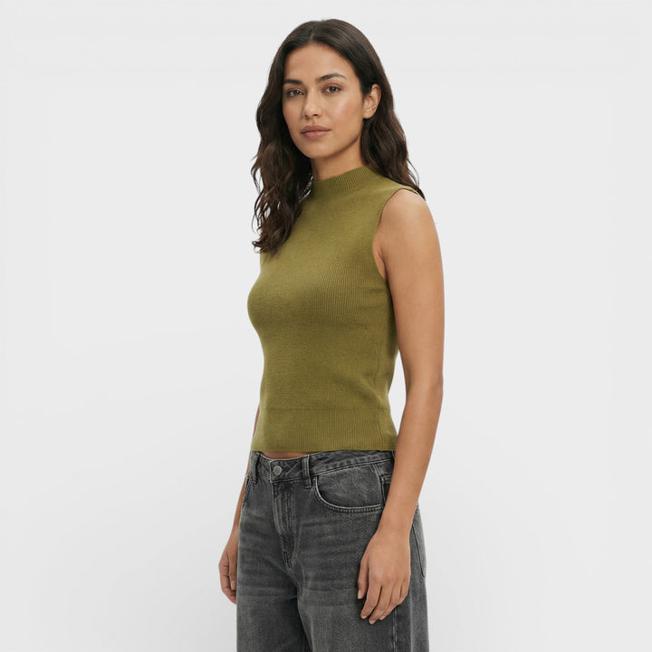 Chaleco Punto Mujer Cuello Alto