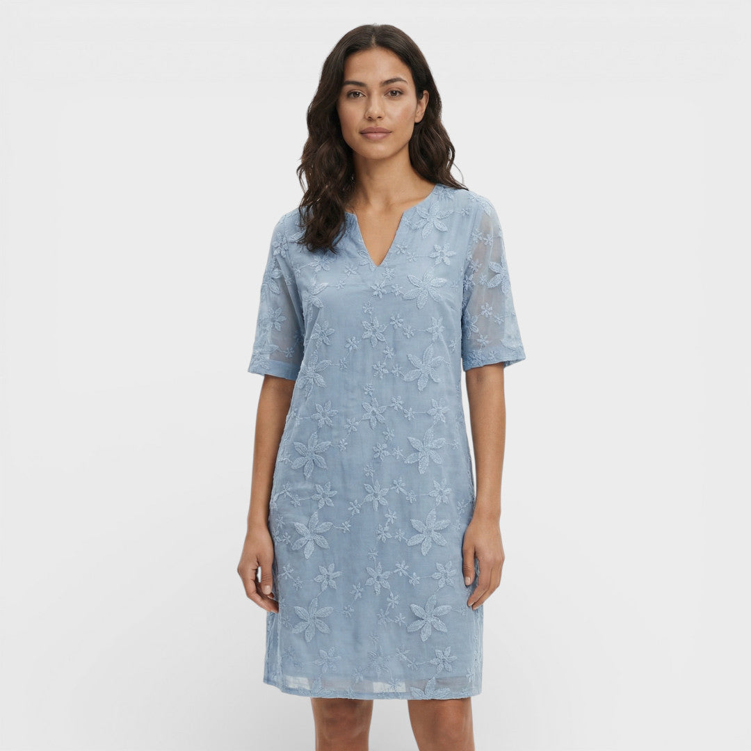 Vestido Midi Mujer Bordado Flores