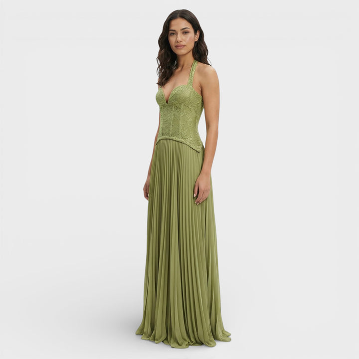 Vestido Largo Halter Corsé