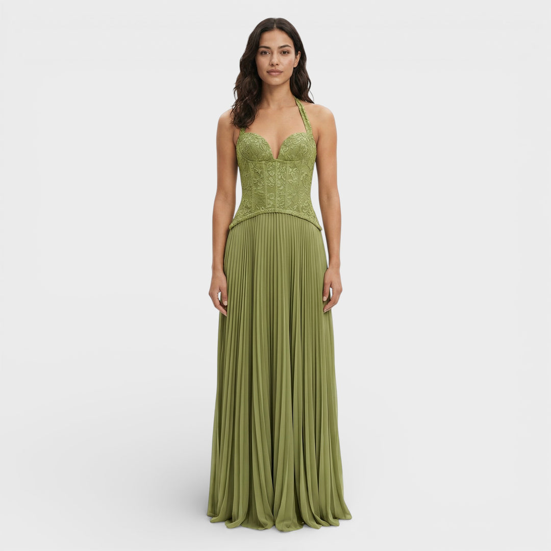 Vestido Largo Halter Corsé