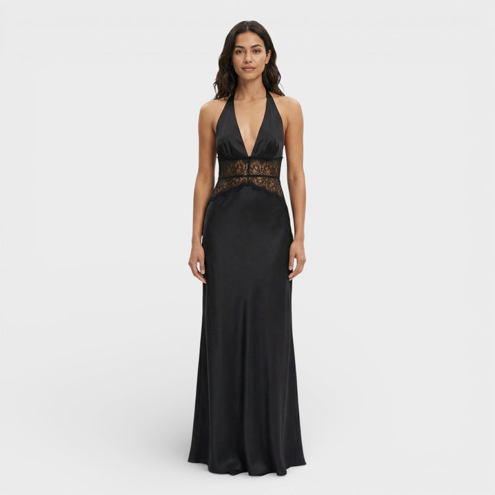 Vestido Largo Halter Espalda Abierta