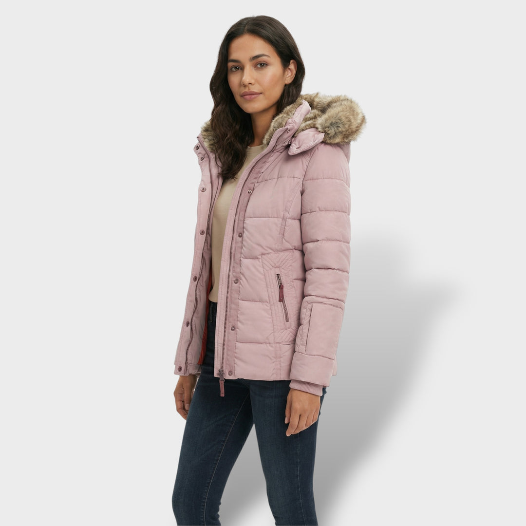 Chaqueta Teddy Mujer Con Capucha Cremallera