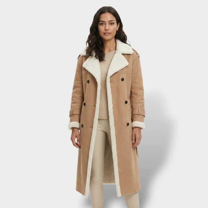 Abrigo Largo Cuello Teddy Forro Polar