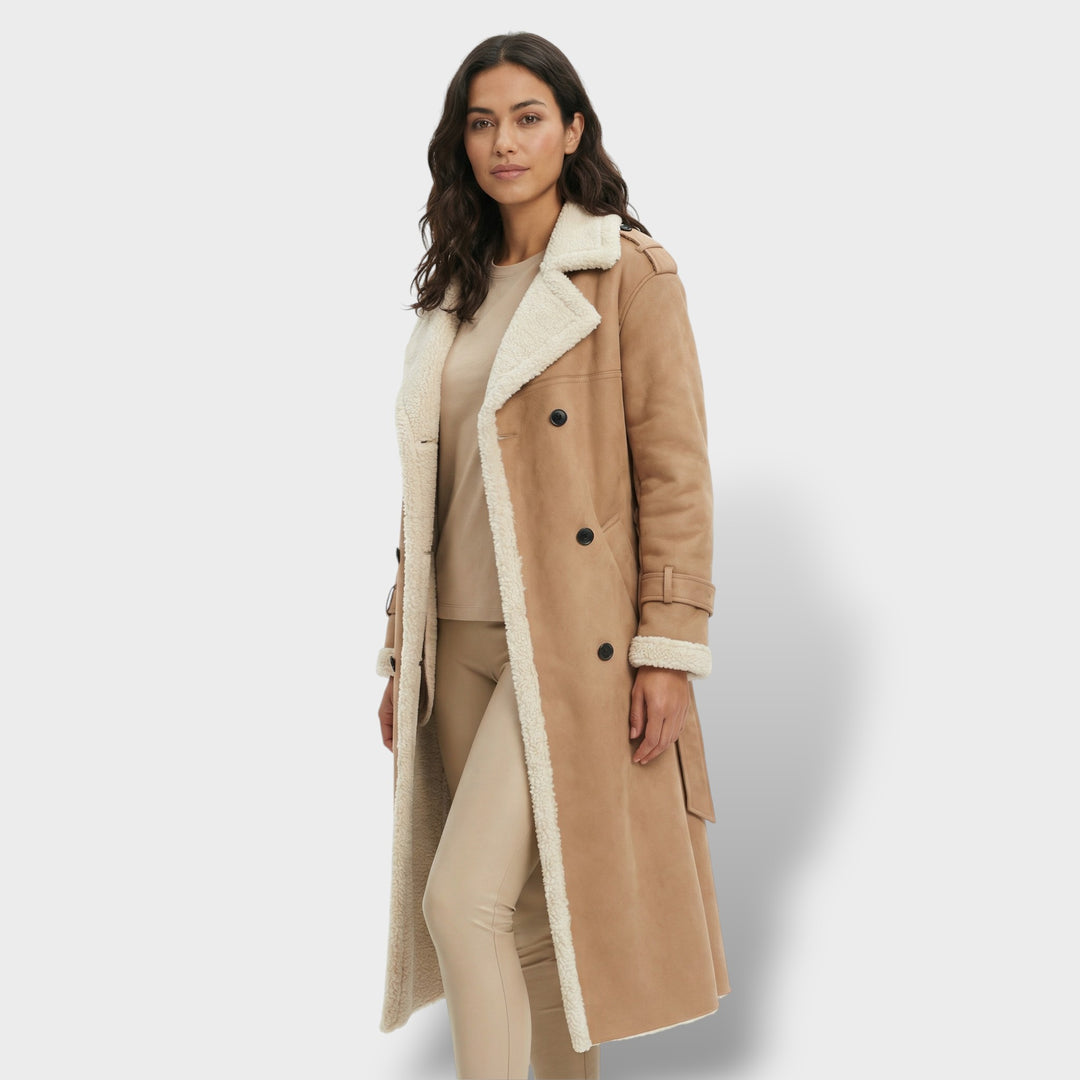Abrigo Largo Cuello Teddy Forro Polar