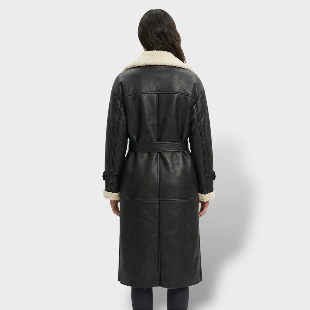 Abrigo Largo Cuello Teddy Forro Polar