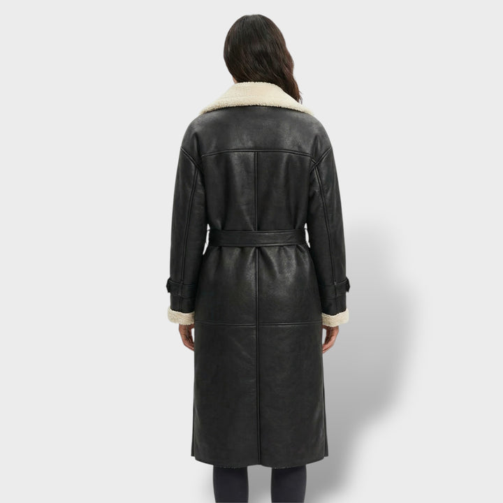 Abrigo Largo Cuello Teddy Forro Polar