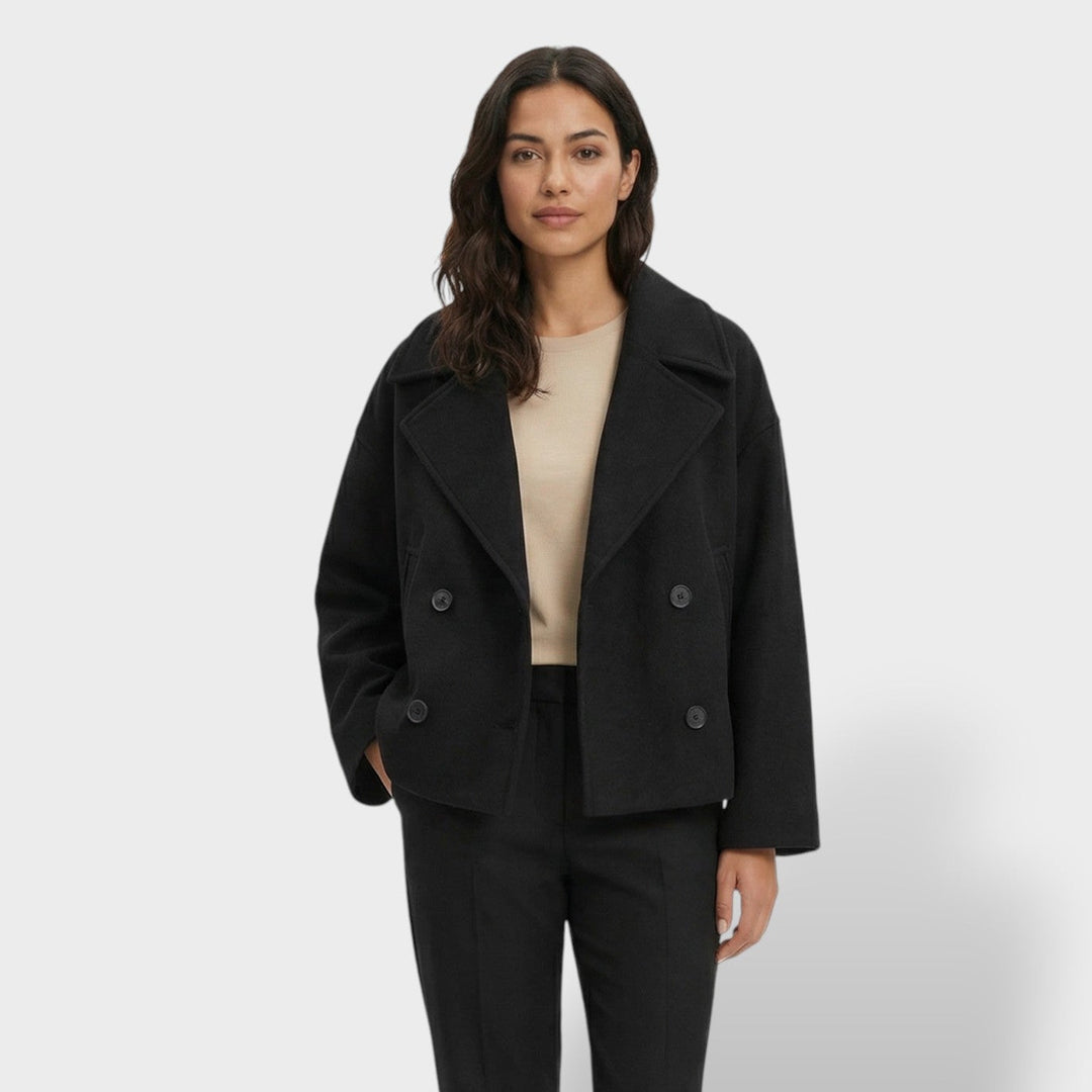 Abrigo Corto De Lana Doble Botonadura