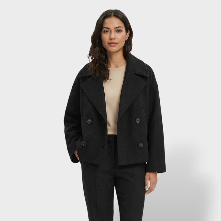 Abrigo Corto De Lana Doble Botonadura