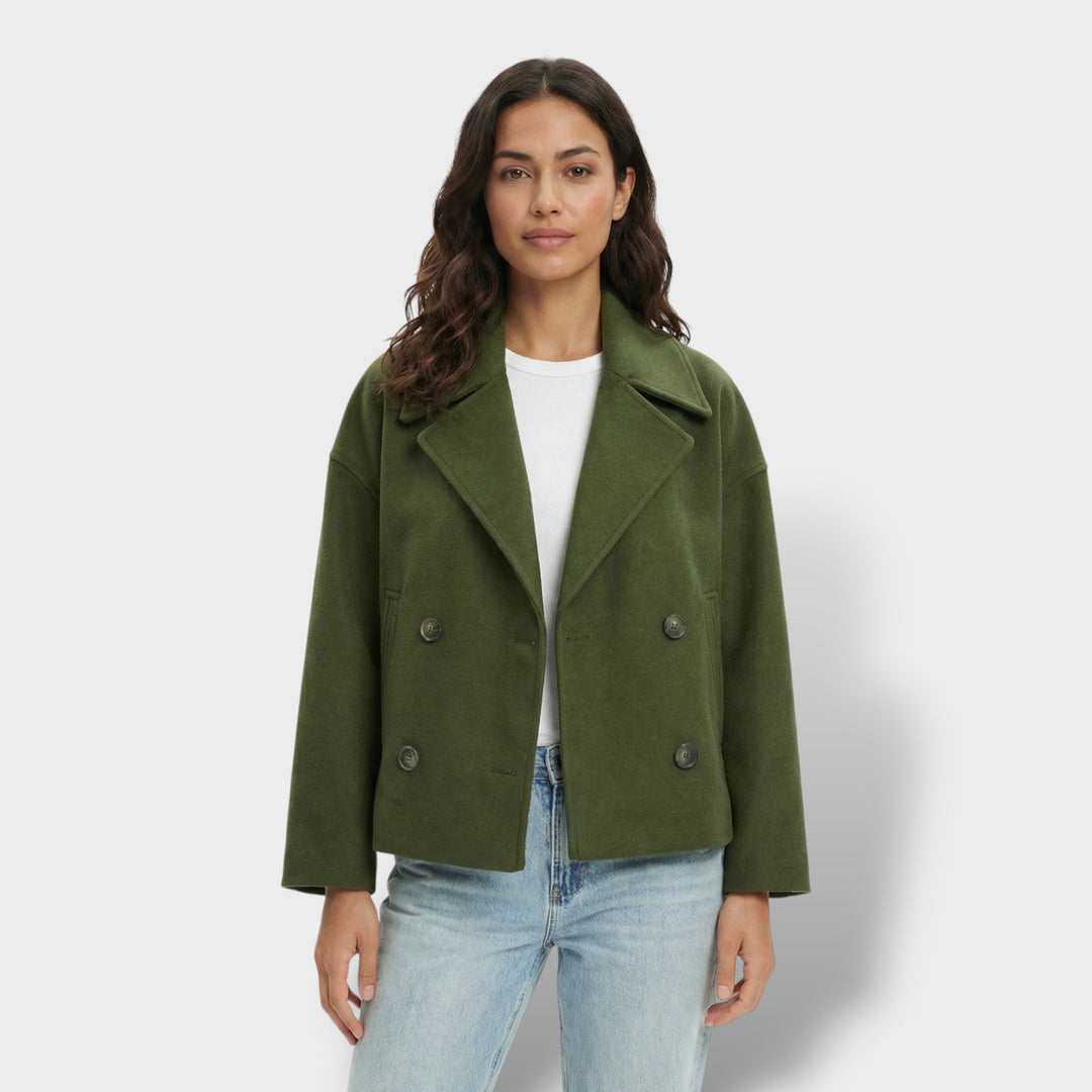 Abrigo Corto De Lana Doble Botonadura