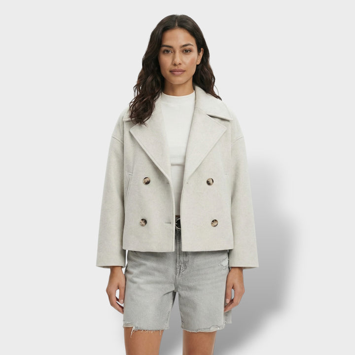 Abrigo Corto De Lana Doble Botonadura