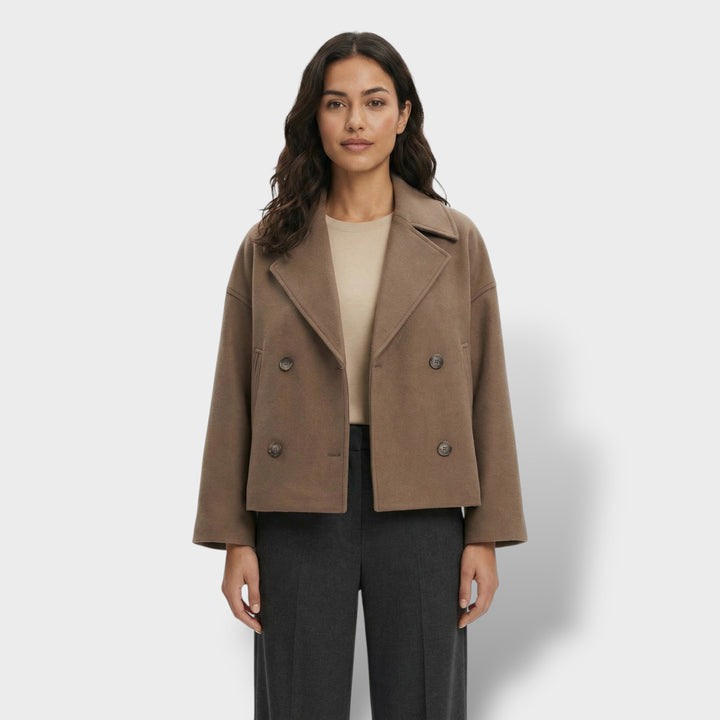 Abrigo Corto De Lana Doble Botonadura