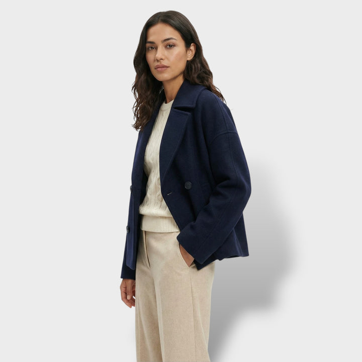 Abrigo Corto De Lana Doble Botonadura