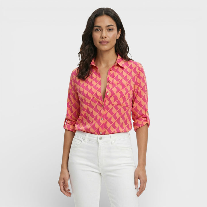 Blusa Clásica Con Cuello Mujer