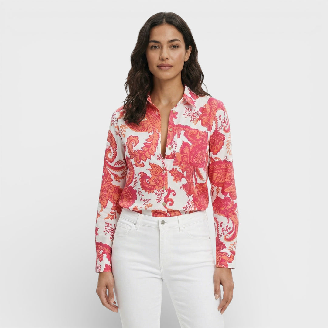 Blusa Clásica Con Cuello Mujer