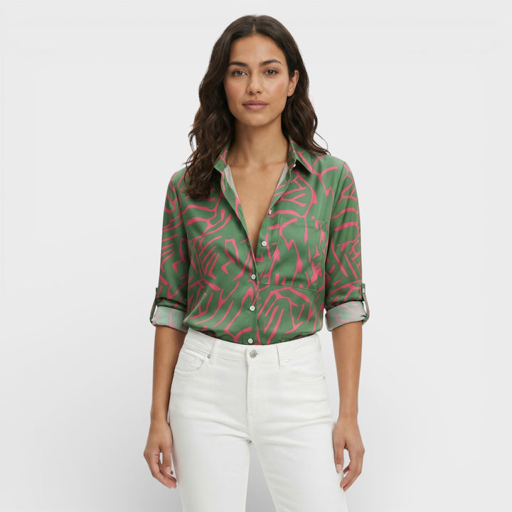 Blusa Clásica Con Cuello Mujer