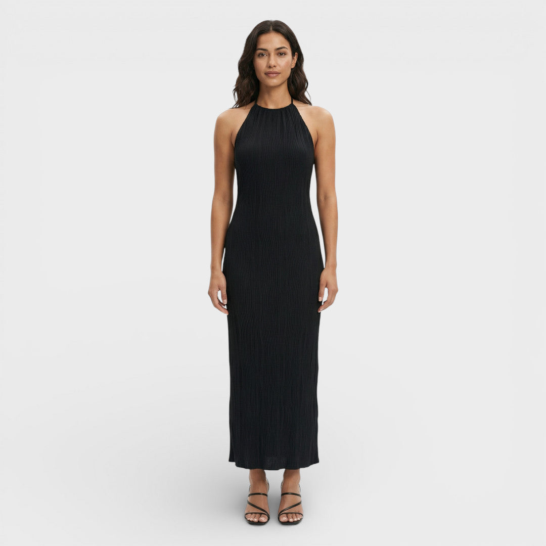 Vestido Largo Fruncido Mujer Fiesta