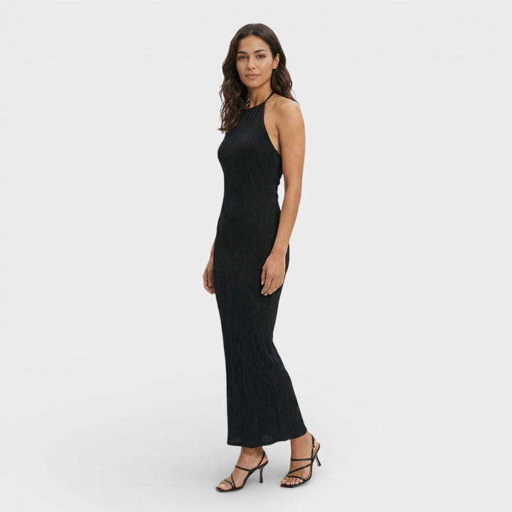 Vestido Largo Fruncido Mujer Fiesta