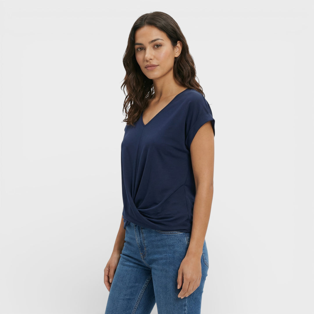 Camiseta Escote Pico Efecto Moldeador