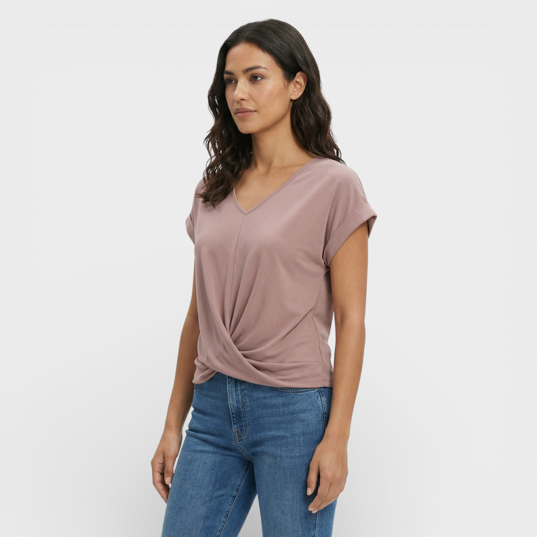 Camiseta Escote Pico Efecto Moldeador