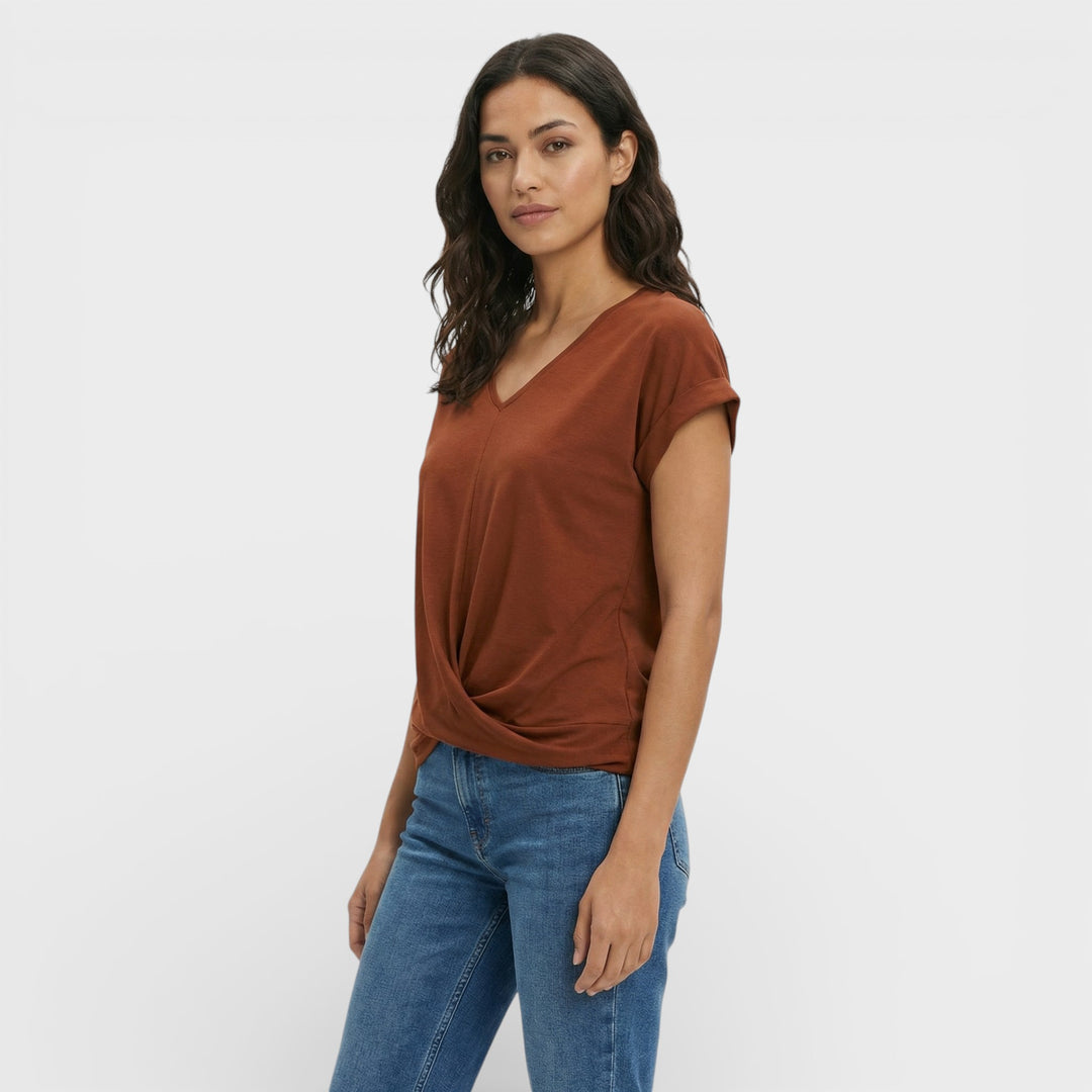 Camiseta Escote Pico Efecto Moldeador