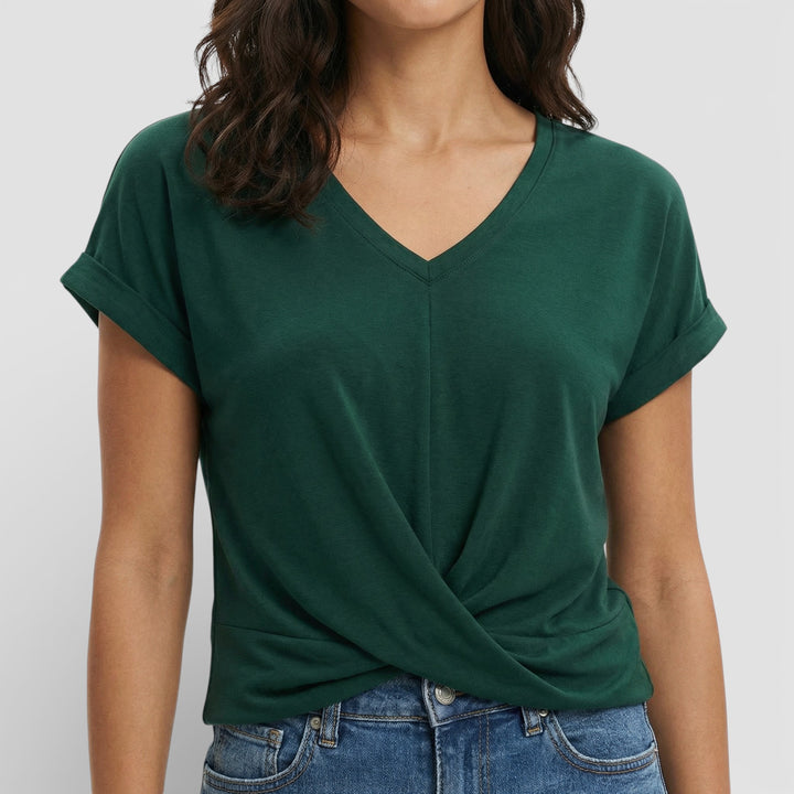 Camiseta Escote Pico Efecto Moldeador