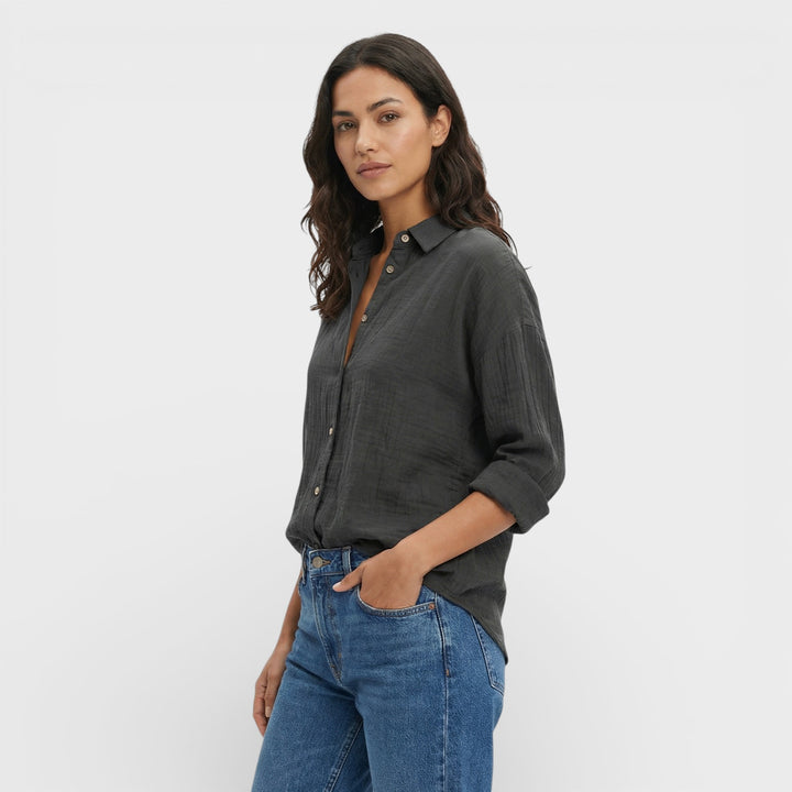 Camisa Plisada Ligera Mujer Elegante