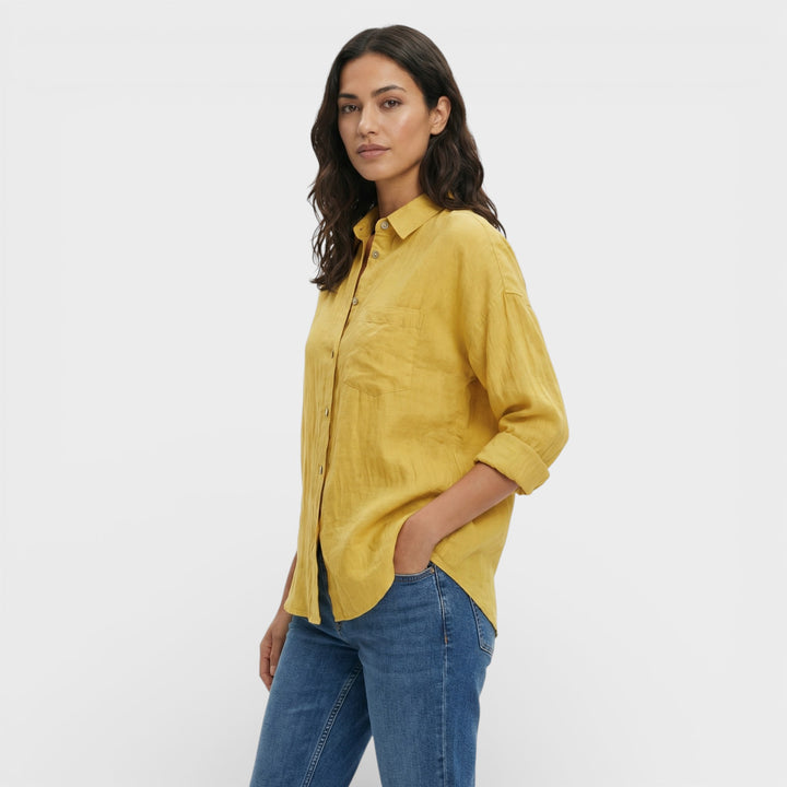 Camisa Plisada Ligera Mujer Elegante