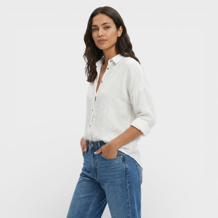 Camisa Plisada Ligera Mujer Elegante