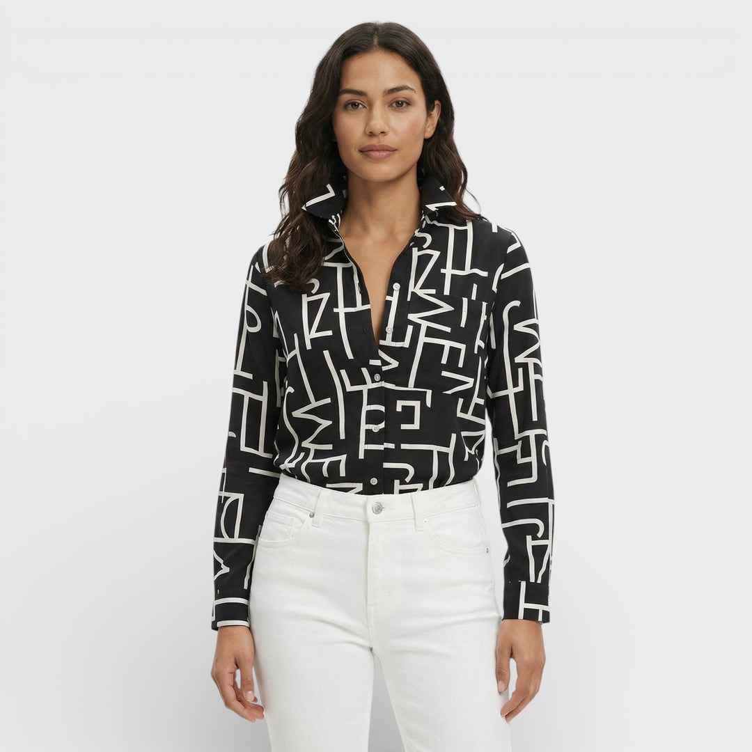 Blusa Clásica Con Cuello Mujer