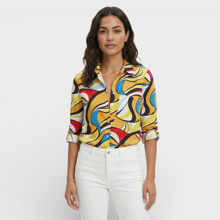 Blusa Clásica Con Cuello Mujer