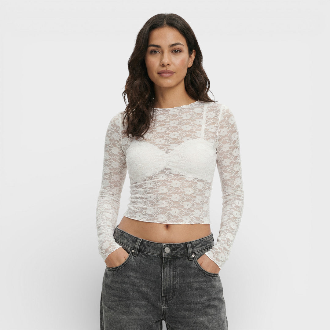 Top Encaje Transparente Mujer