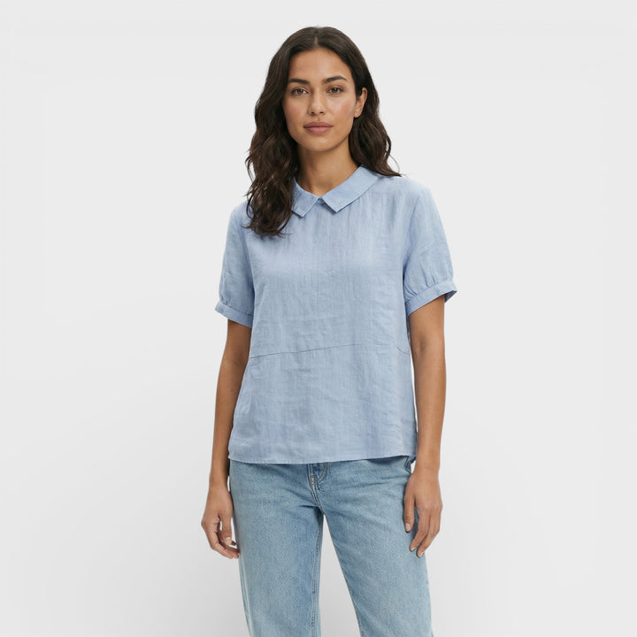 Blusa Manga Corta Cuello Redondo