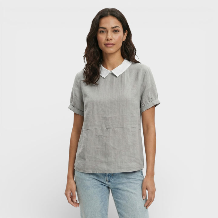 Blusa Manga Corta Cuello Redondo