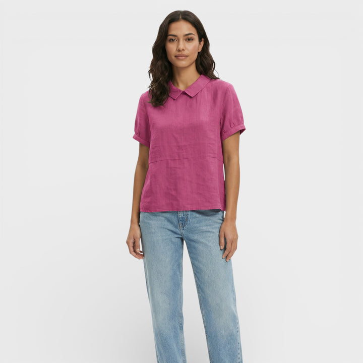 Blusa Manga Corta Cuello Redondo