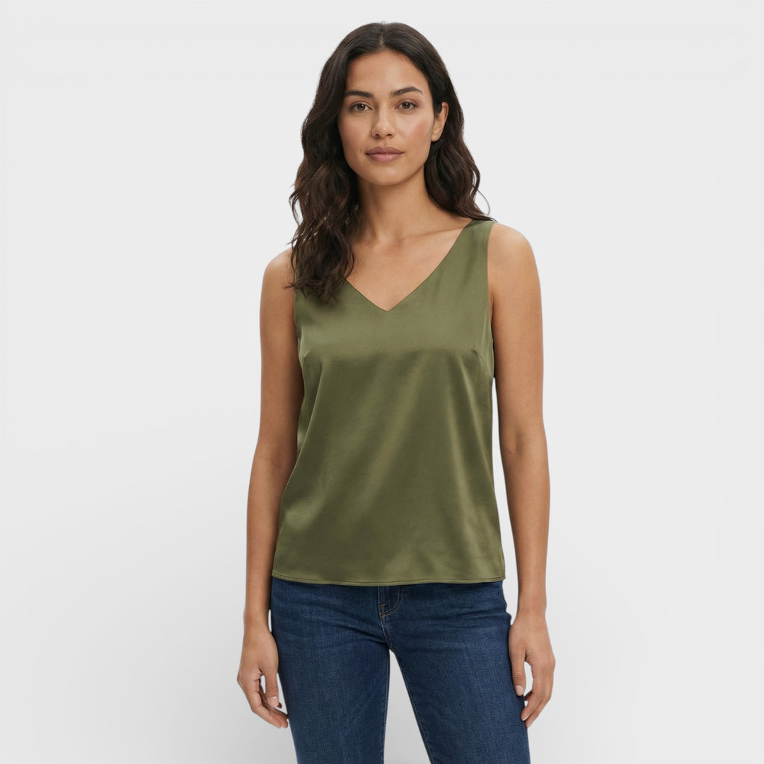 Top Escote Pico Mujer Elegante