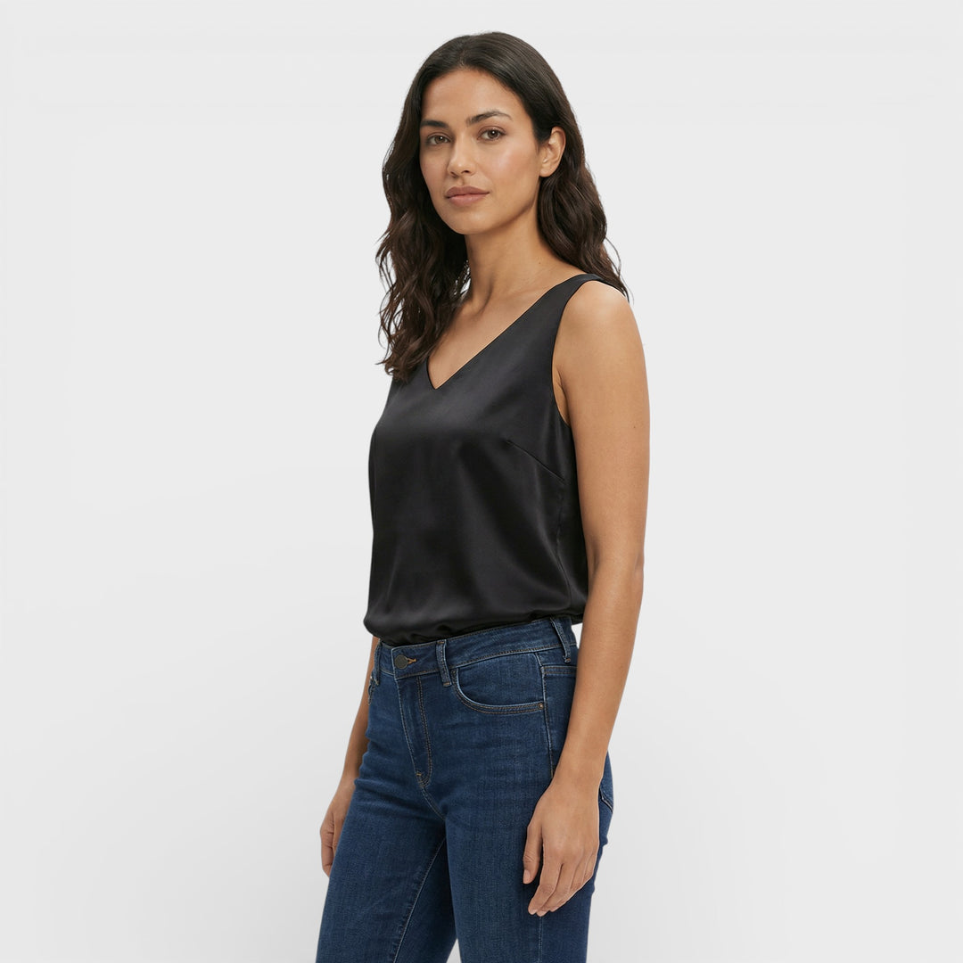 Top Escote Pico Mujer Elegante